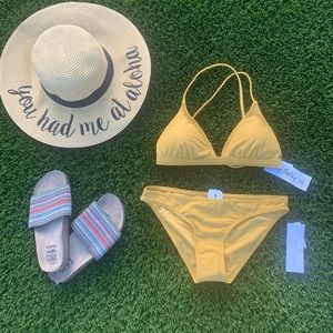 NWT Rip Curl Mustard Bikini Surf Set